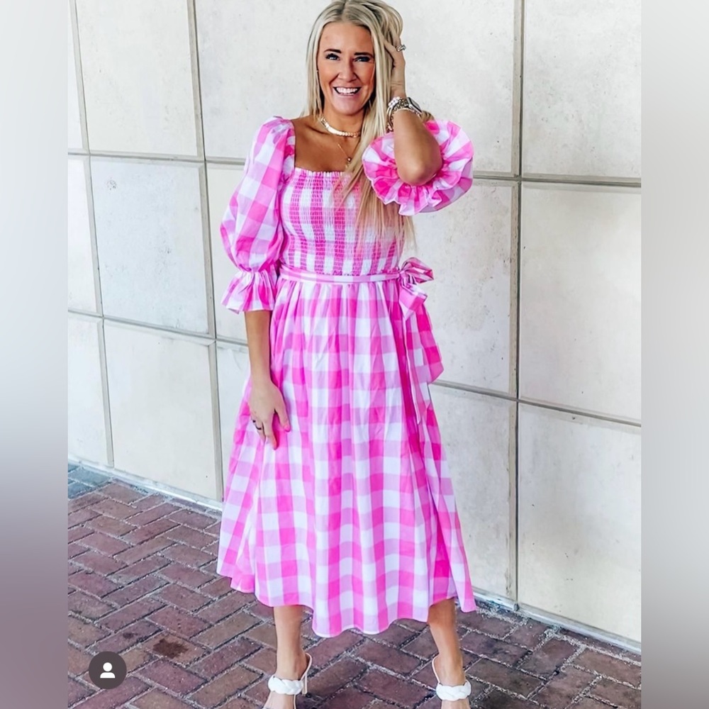 Checkered print dress